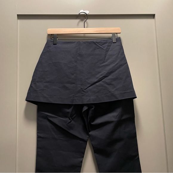 Zara Trafauluc Navy Wrap Skirted Cropped Trousers NWT - Picture 6 of 6